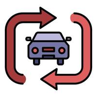 vector de contorno de color de icono de coche compartido