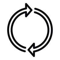 Two arrows forming a circle icon, outline style vector