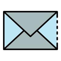 New letter envelope icon color outline vector