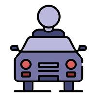 Man car share icon color outline vector