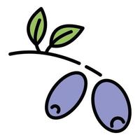 Olive branch icon color outline vector