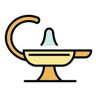 Magic lamp icon color outline vector