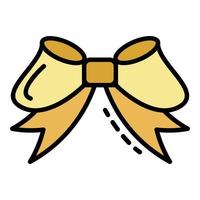 Ribbon bow icon color outline vector