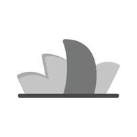 Opera House Flat Greyscale Icon vector