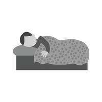 Sleeping Flat Greyscale Icon vector