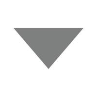 flecha triangular hacia abajo icono plano en escala de grises vector