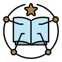 Book web learning icon color outline vector