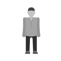 Male Patient Flat Greyscale Icon vector