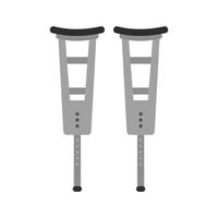 Crutches Flat Greyscale Icon vector