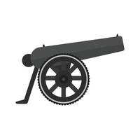 Cannon Flat Greyscale Icon vector