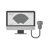 Ultrasound Flat Greyscale Icon vector