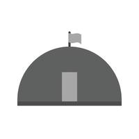 Military Base Flat Greyscale Icon vector