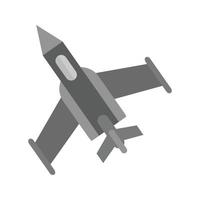 Fighter Plane Flat Greyscale Icon vector