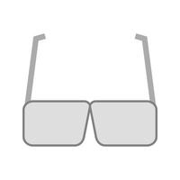 icono de gafas planas en escala de grises vector