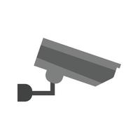 Security Camera Flat Greyscale Icon vector