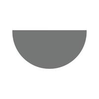 Semi Circle Flat Greyscale Icon vector