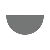 Semi Circle Flat Greyscale Icon vector