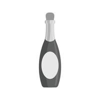 icono de botella plana en escala de grises vector