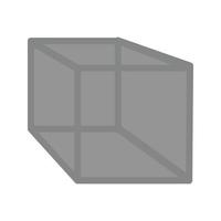 icono de cubo plano en escala de grises vector