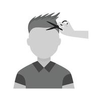 Cutting hair Flat Greyscale Icon vector