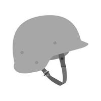 icono de casco plano en escala de grises vector