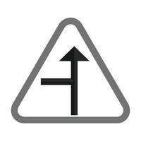 Side road Left Flat Greyscale Icon vector