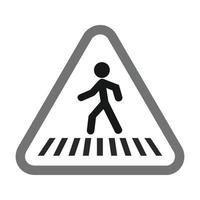 icono de escala de grises plano de cruce de caminos vector