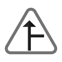 Side road Right Flat Greyscale Icon vector