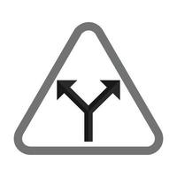 Y - Intersection Flat Greyscale Icon vector