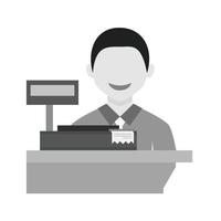 Cashier Flat Greyscale Icon vector