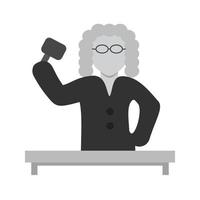 Judge giving Order Flat Greyscale Icon vector