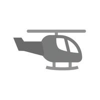 icono de helicóptero plano en escala de grises vector