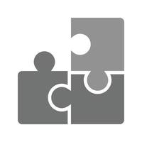 Puzzle pieces Flat Greyscale Icon vector