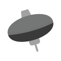 Spinning Top Flat Greyscale Icon vector