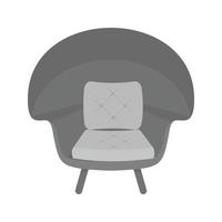 Stylish Chair Flat Greyscale Icon vector