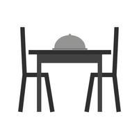 Dining Table I Flat Greyscale Icon vector