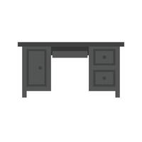 mesa con cajones ii icono plano en escala de grises vector