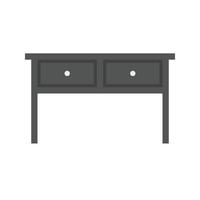 Table with Drawers I Flat Greyscale Icon vector