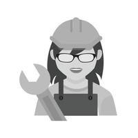 Mechanic Female Flat Greyscale Icon vector