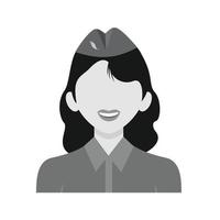 Air Hostess Flat Greyscale Icon vector