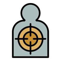 Man silhouette target icon color outline vector