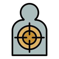 Man silhouette target icon color outline vector