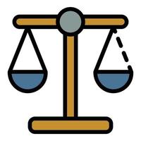 Judge balance icon color outline vector