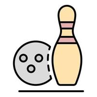 Bowling recreation icon color outline vector