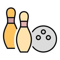 Bowling event icon color outline vector