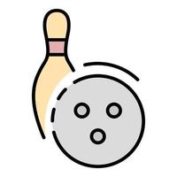 Bowling target icon color outline vector