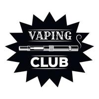 Vaping club logo, simple style vector