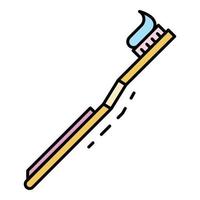 Soft toothbrush icon color outline vector