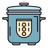 Automatic cooker icon color outline vector