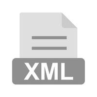 XML Flat Greyscale Icon vector